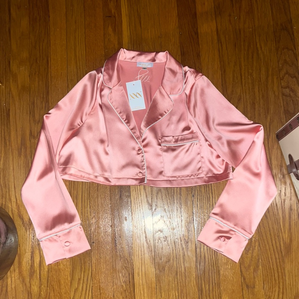 Maiden Nou Pink Cropped Pajama Top